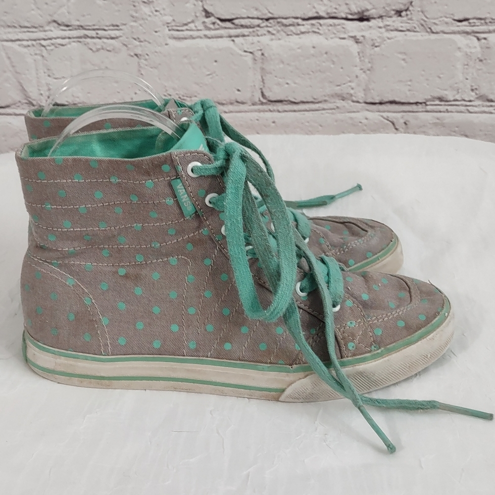 Vans girls grey polkadot hi-tops